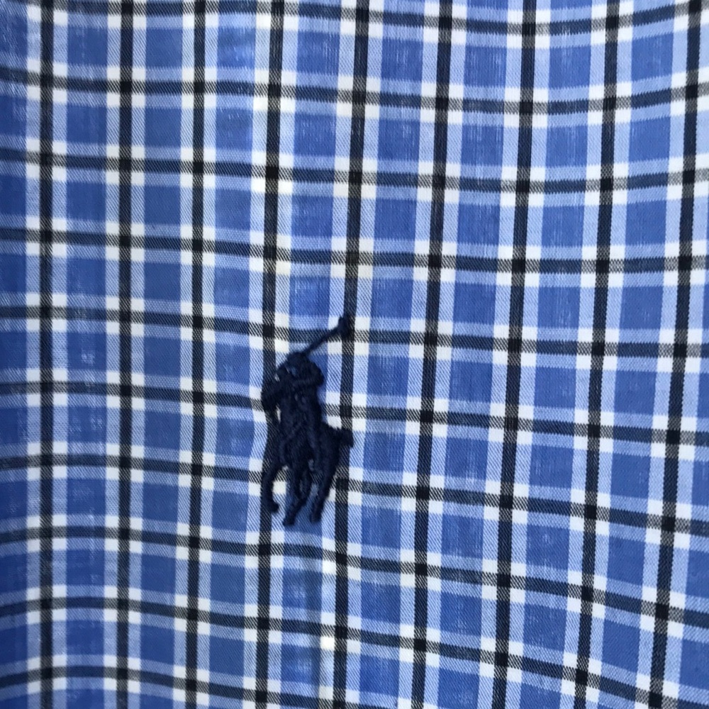 Polo by Ralph Lauren Men's Blue Checkered Shirt Short sleeve